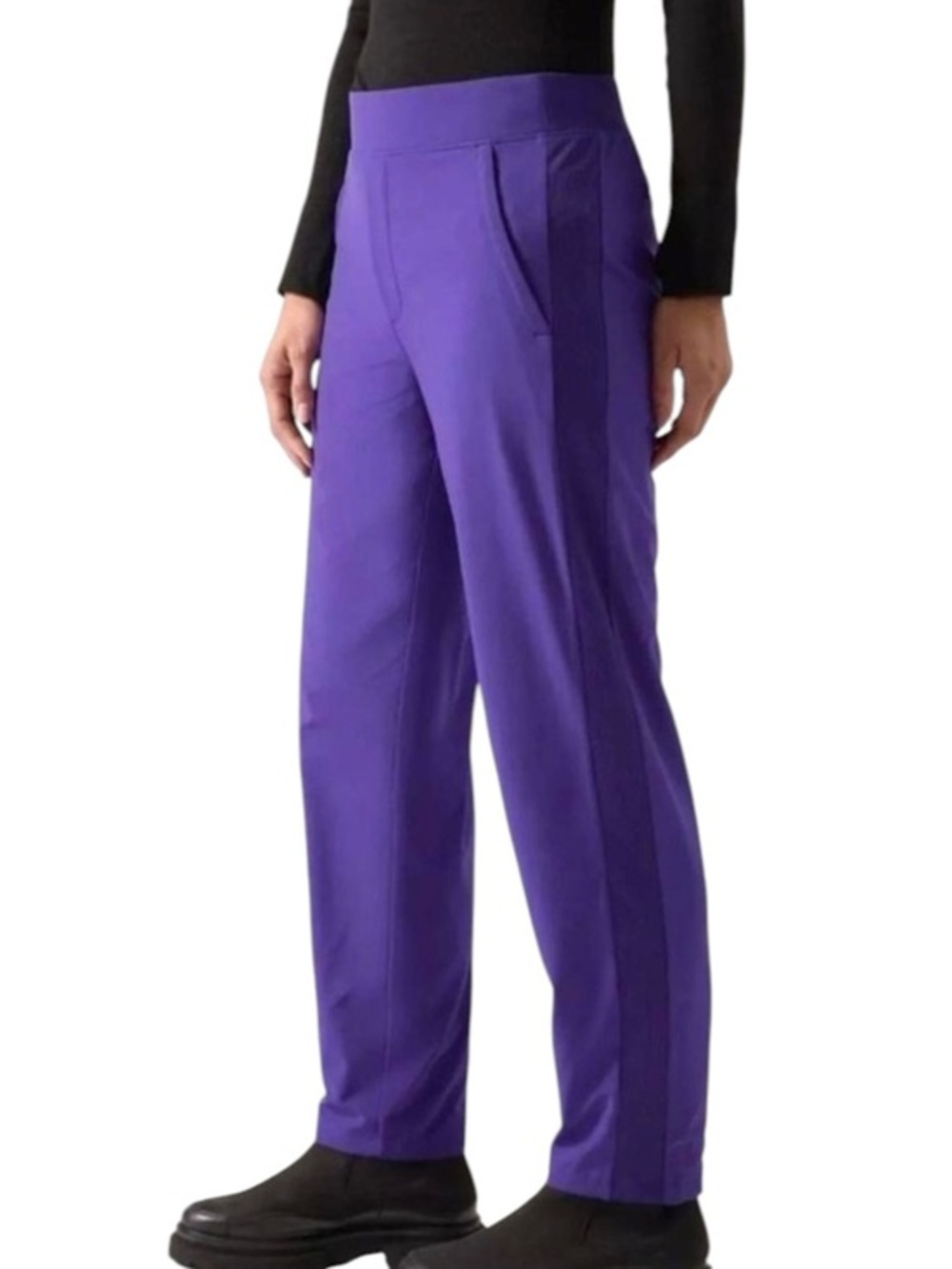 Athleta Brooklyn Lined Mid Rise Pant size 12 Tall in Purple
